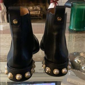 Louise et cie valtina leather pearl studded bootie